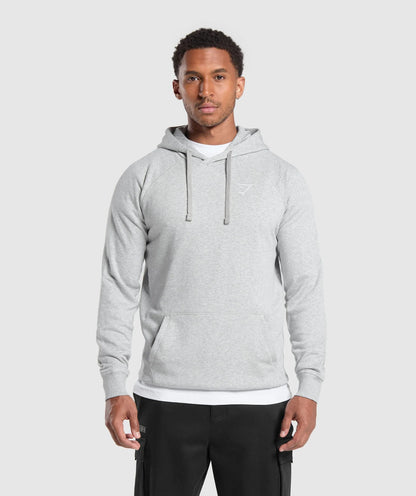 GYMSHARK Crest Hoodie Light Grey Marl — Gymshark | Authentic India