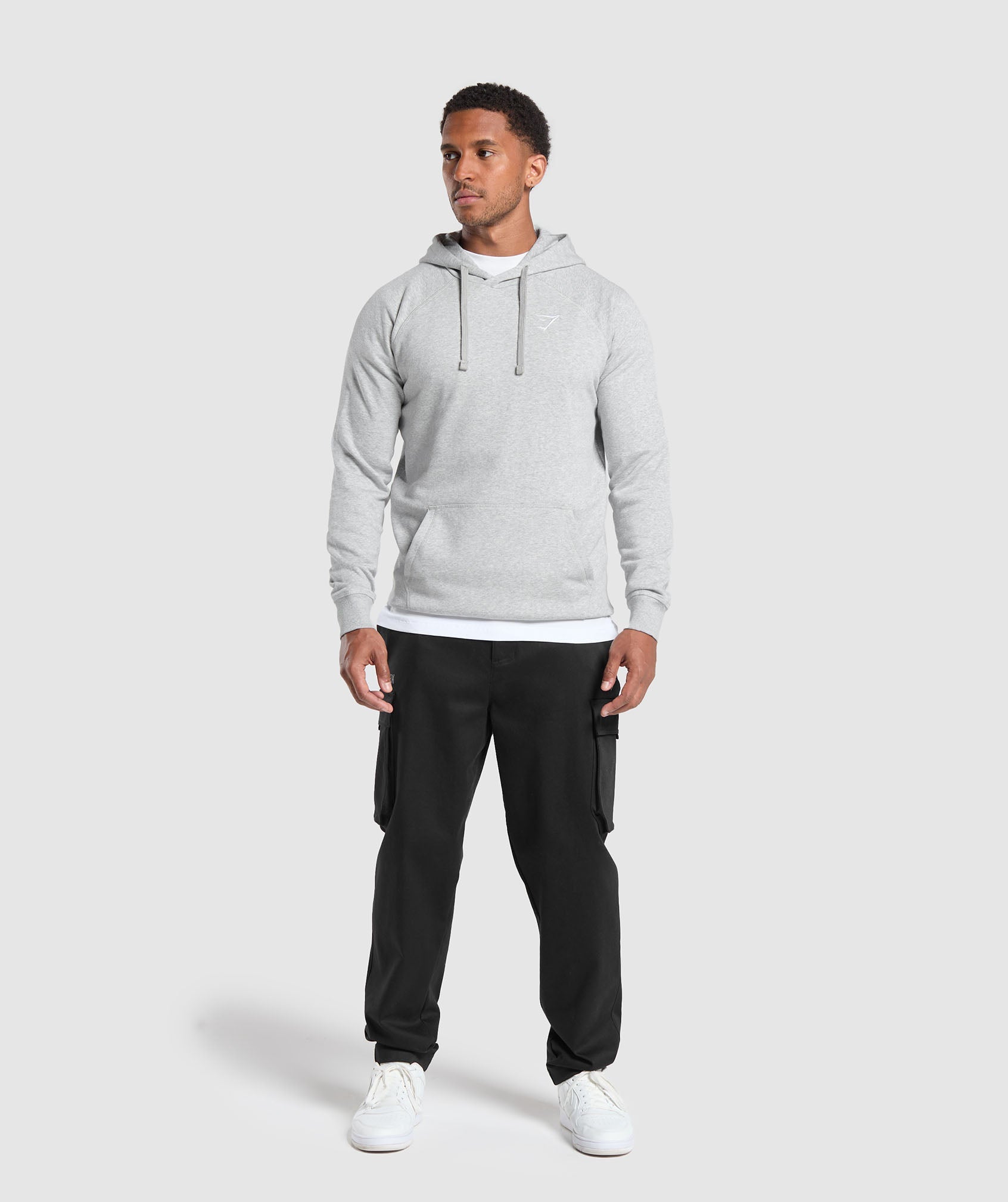 Gymshark Crest Hoodie Light Grey Marl — Gymshark | Authentic India