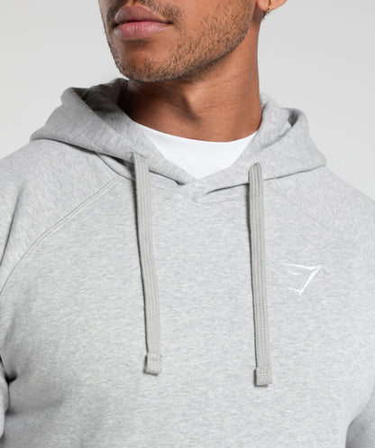 GYMSHARK Crest Hoodie Light Grey Marl — Gymshark | Authentic India