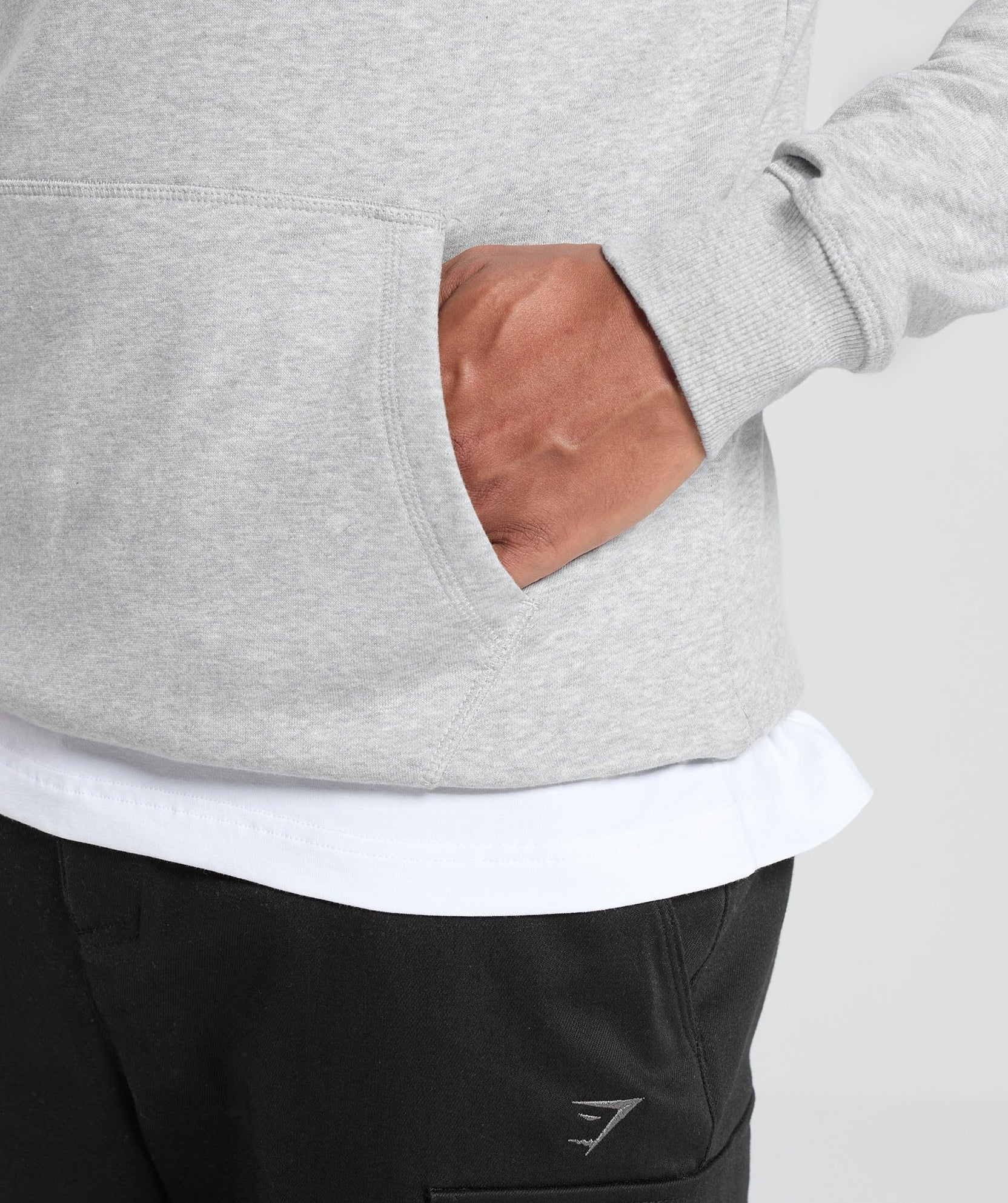 GYMSHARK Crest Hoodie Light Grey Marl — Gymshark | Authentic India