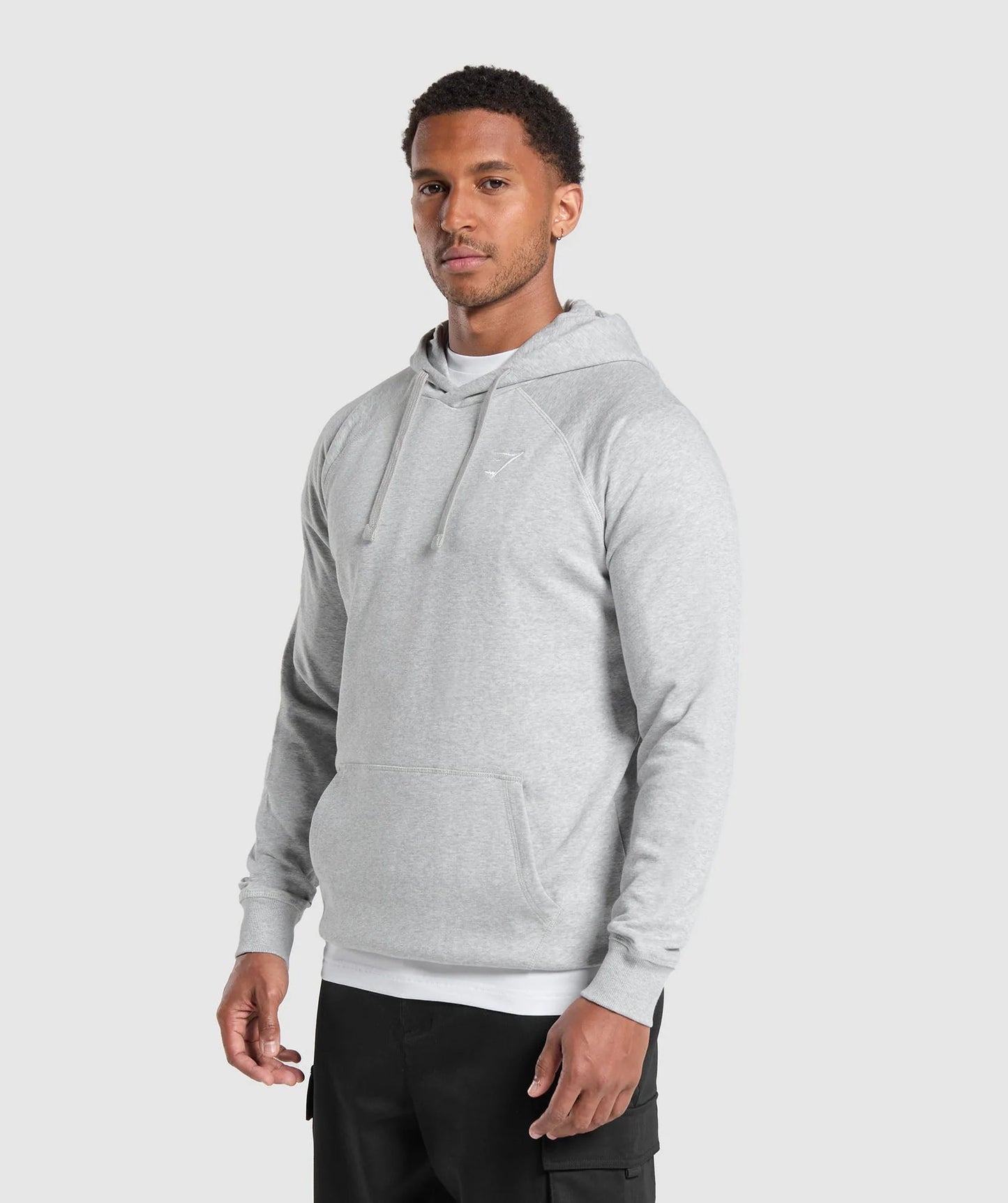 GYMSHARK Crest Hoodie Light Grey Marl — Gymshark | Authentic India