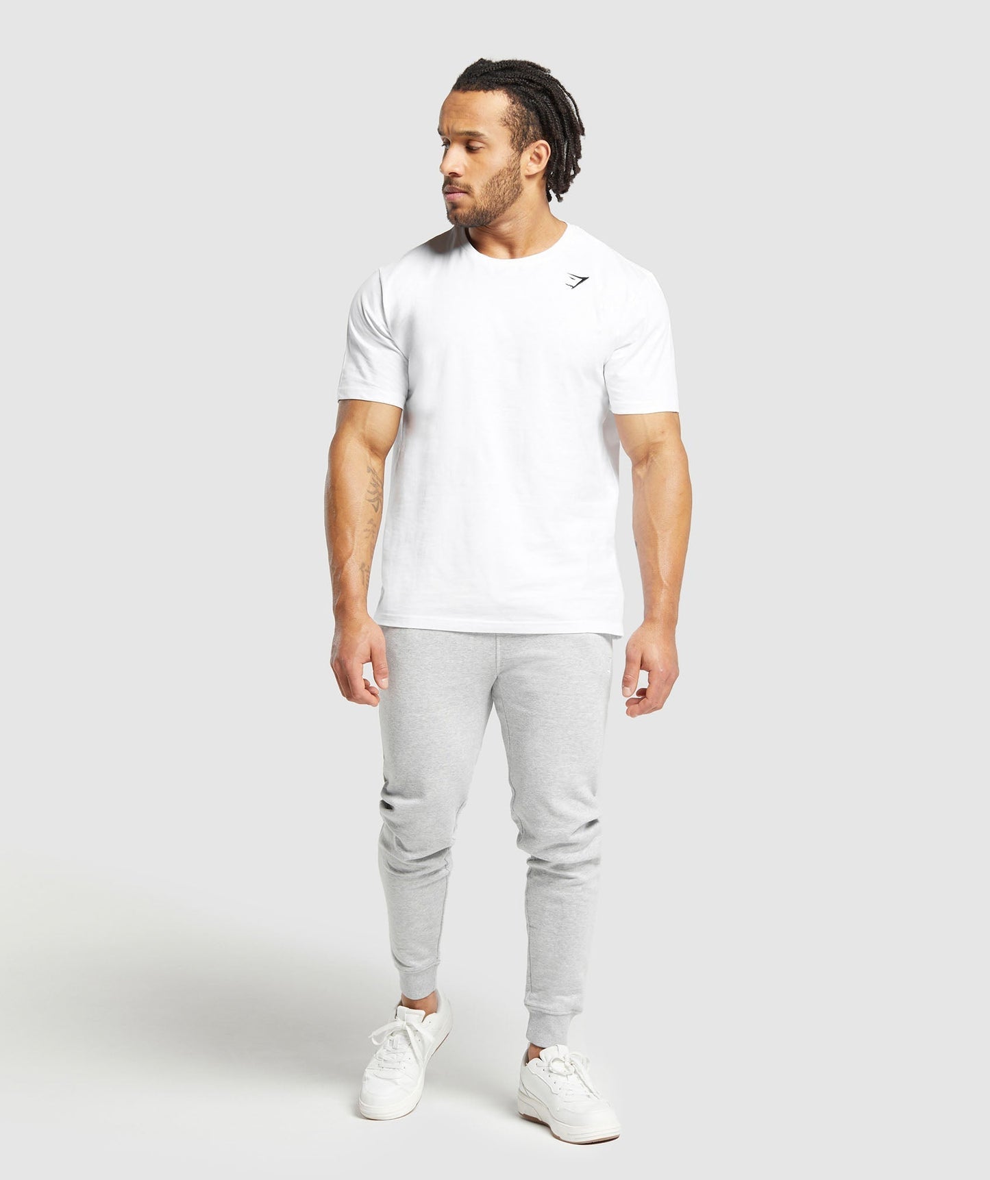 Gymshark Crest Joggers Light Grey Marl — Gymshark | Authentic India