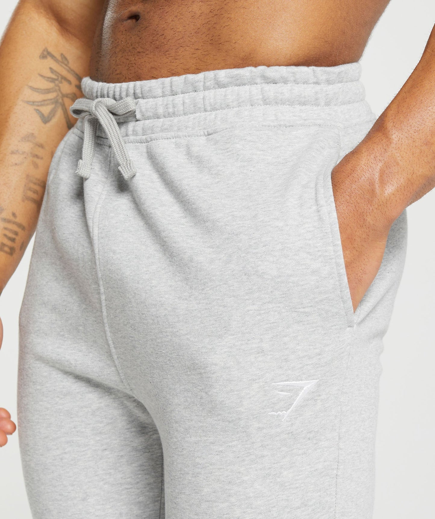 Gymshark Crest Joggers Light Grey Marl — Gymshark | Authentic India