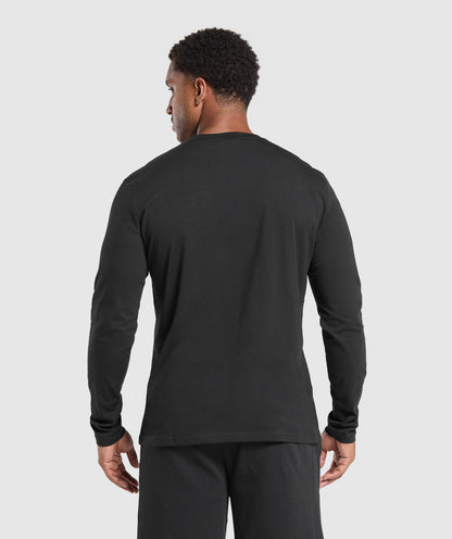 Gymshark Crest Long Sleeve T-Shirt Black — Gymshark | Authentic India