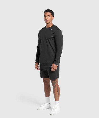 Gymshark Crest Long Sleeve T-Shirt Black — Gymshark | Authentic India