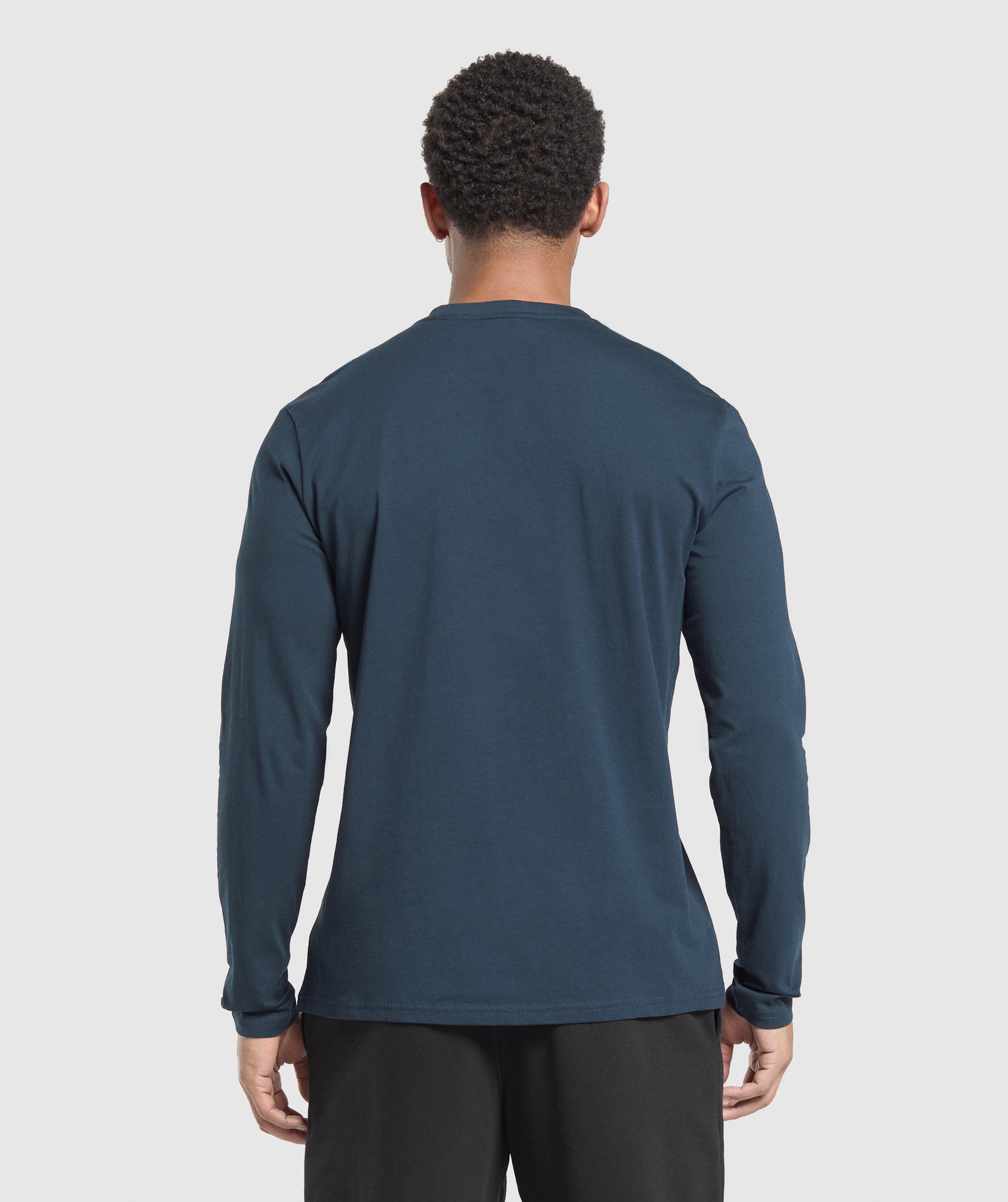Gymshark Crest Long Sleeve T-Shirt Navy — Gymshark | Authentic India
