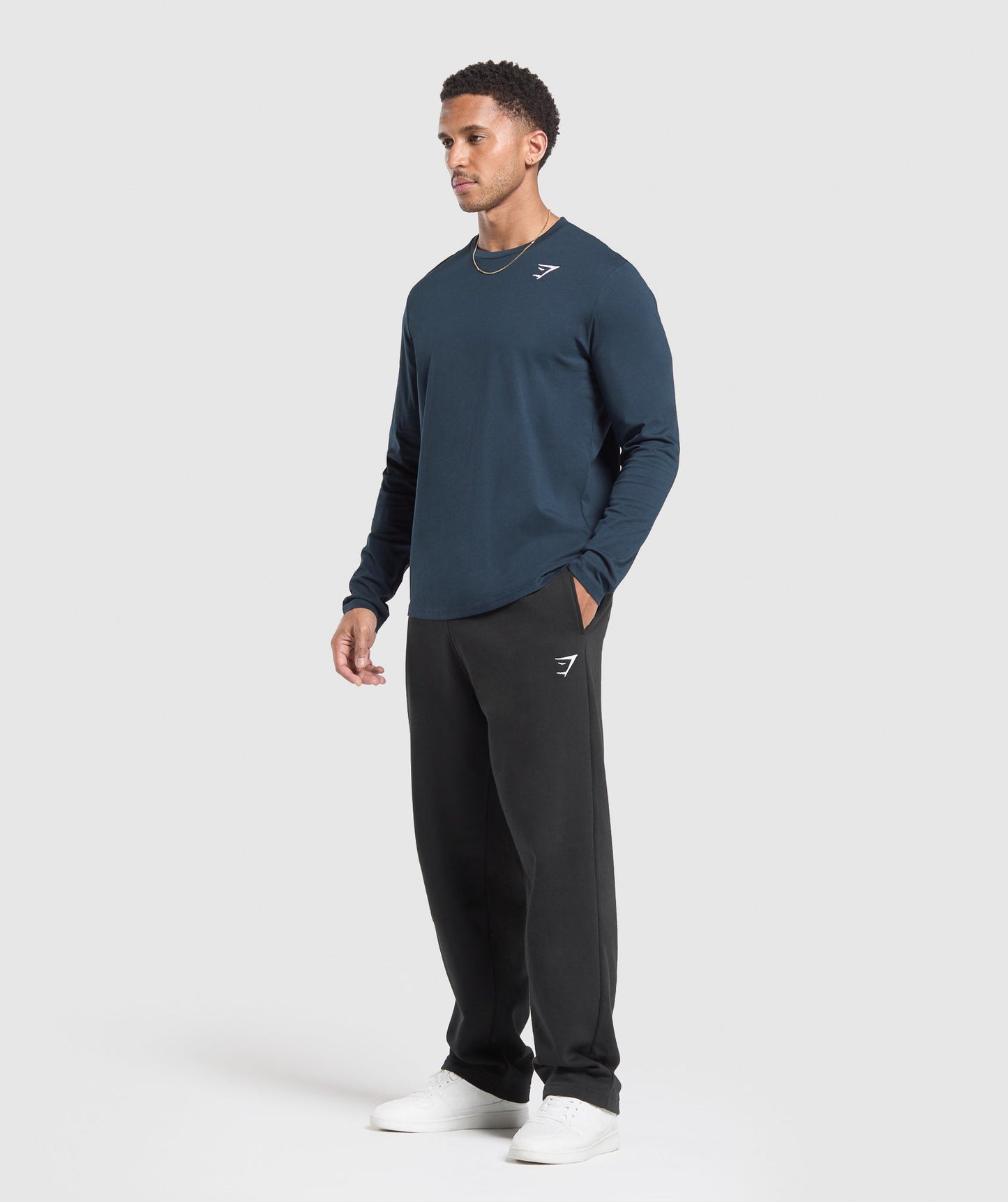 Gymshark Crest Long Sleeve T-Shirt Navy — Gymshark | Authentic India