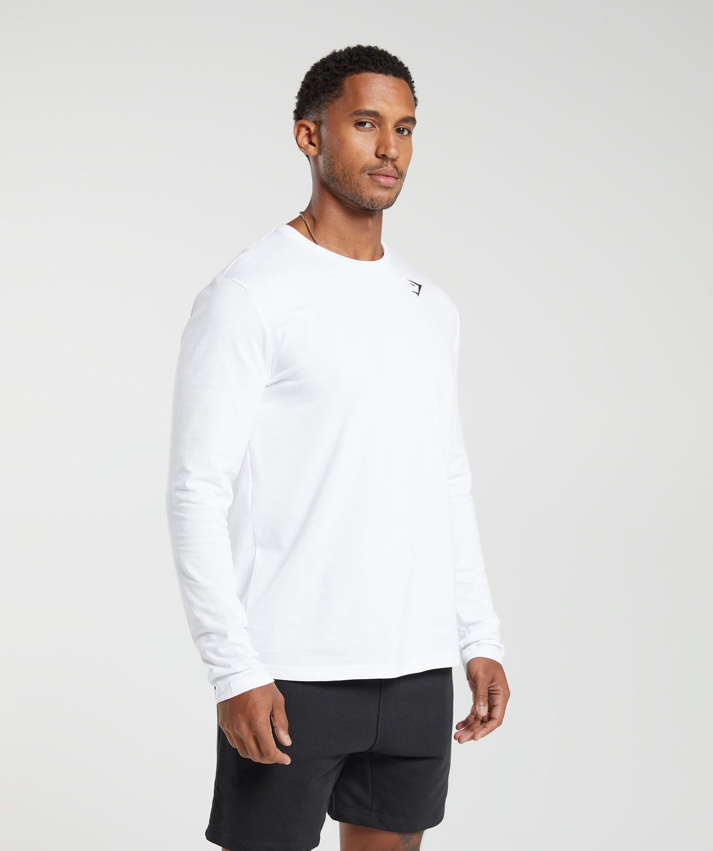 Gymshark Crest Long Sleeve T-Shirt White — Gymshark | Authentic India