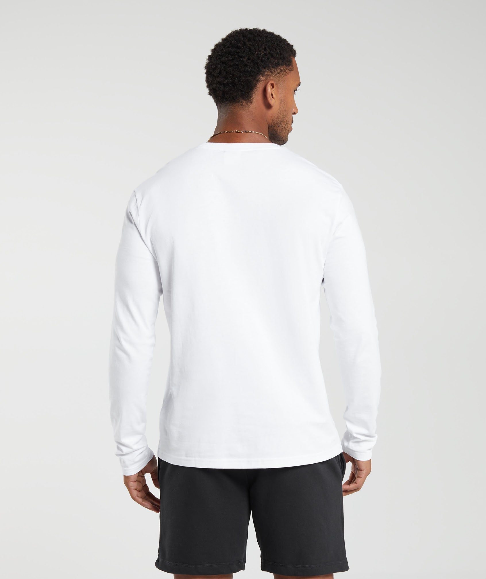 Gymshark Crest Long Sleeve T-Shirt White — Gymshark | Authentic India