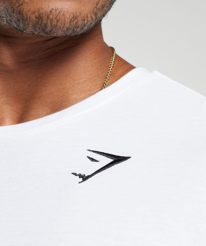 Gymshark Crest Long Sleeve T-Shirt White — Gymshark | Authentic India
