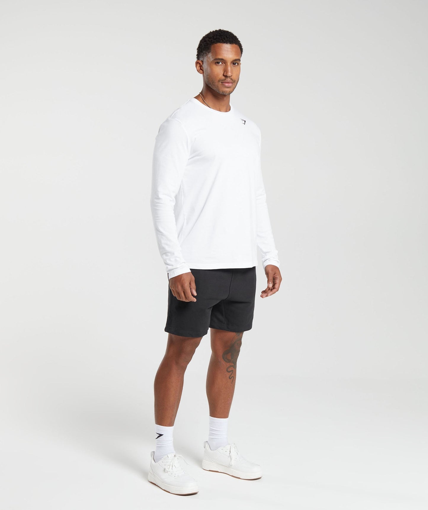 Gymshark Crest Long Sleeve T-Shirt White — Gymshark | Authentic India