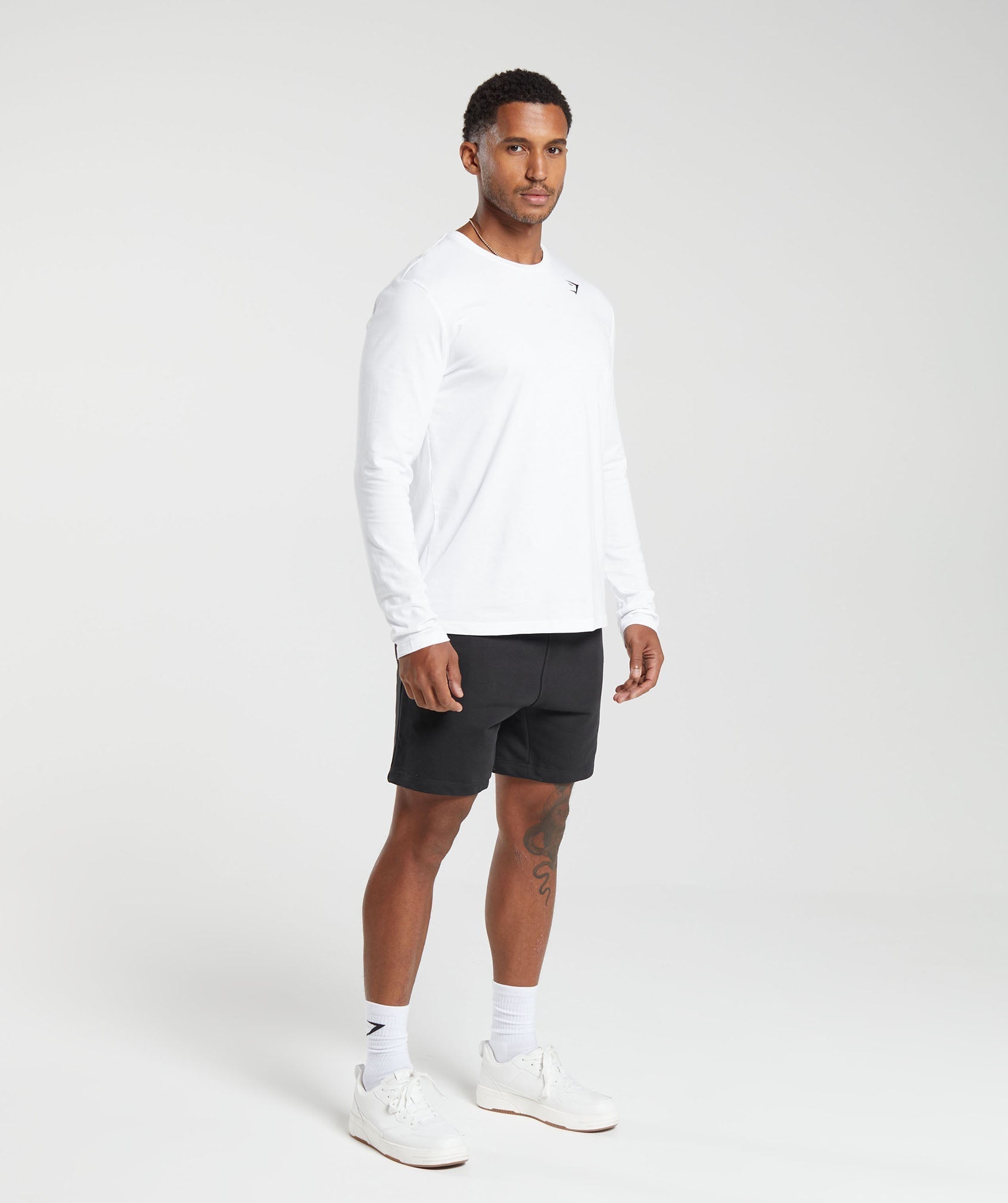 Gymshark Crest Long Sleeve T-Shirt White — Gymshark | Authentic India