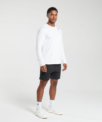 Gymshark Crest Long Sleeve T-Shirt White — Gymshark | Authentic India