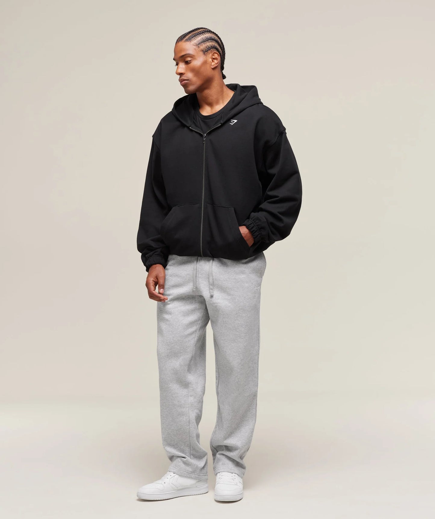 GYMSHARK Crest Straight Leg Joggers Light Grey Marl — Gymshark | Authentic India