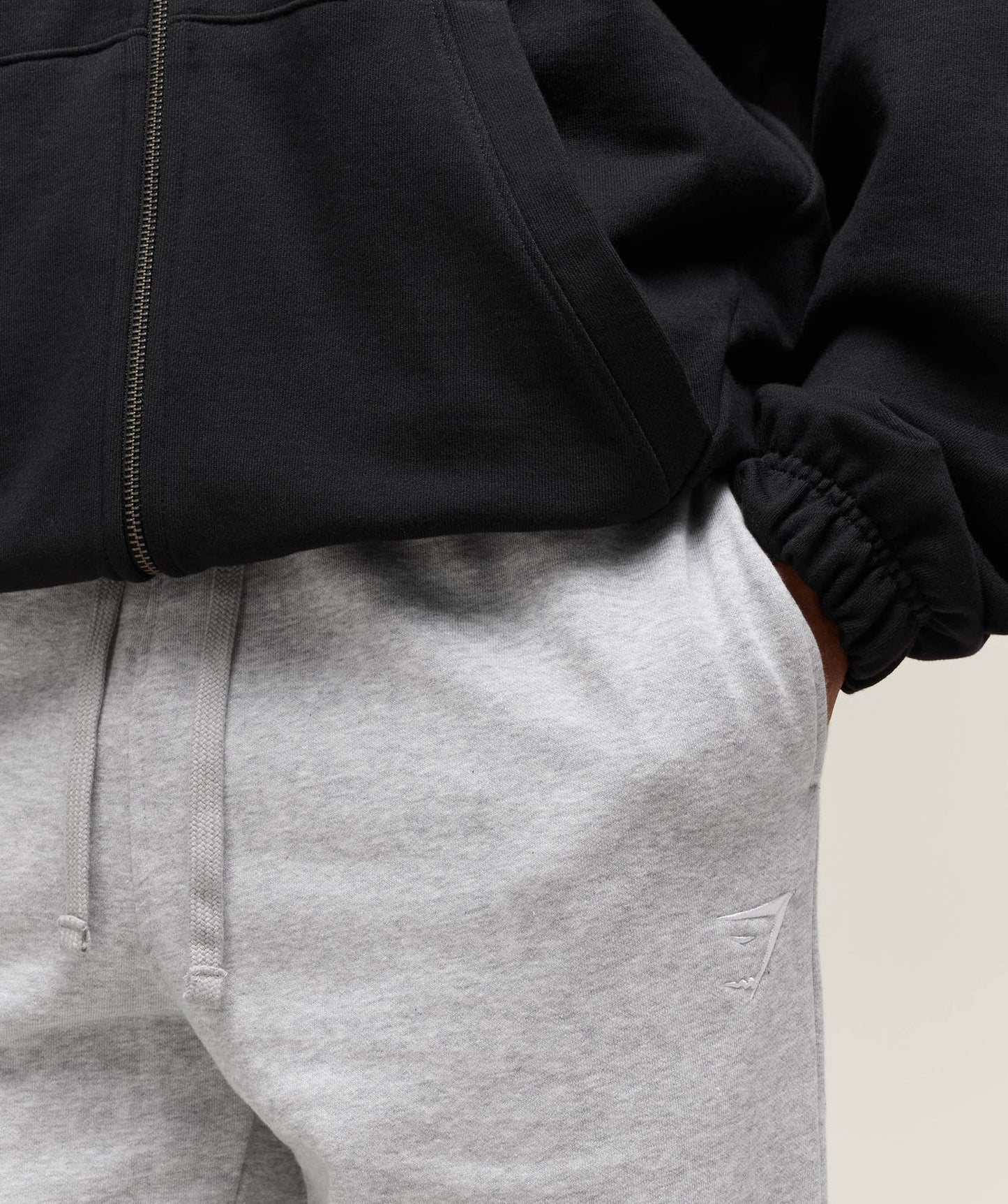 GYMSHARK Crest Straight Leg Joggers Light Grey Marl — Gymshark | Authentic India