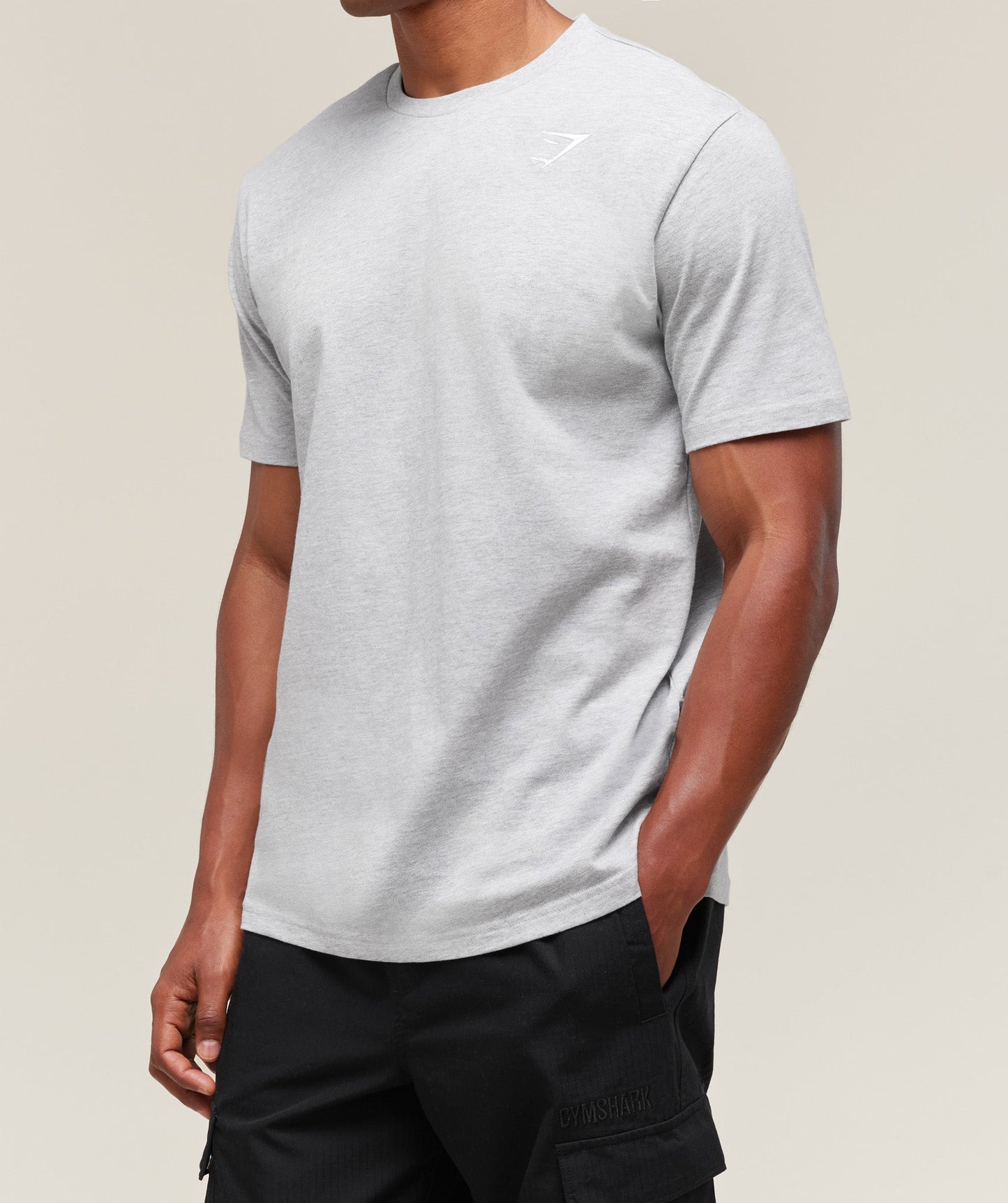 Gymshark Crest T-Shirt Light Grey Marl — Gymshark | Authentic India