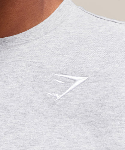 Gymshark Crest T-Shirt Light Grey Marl — Gymshark | Authentic India