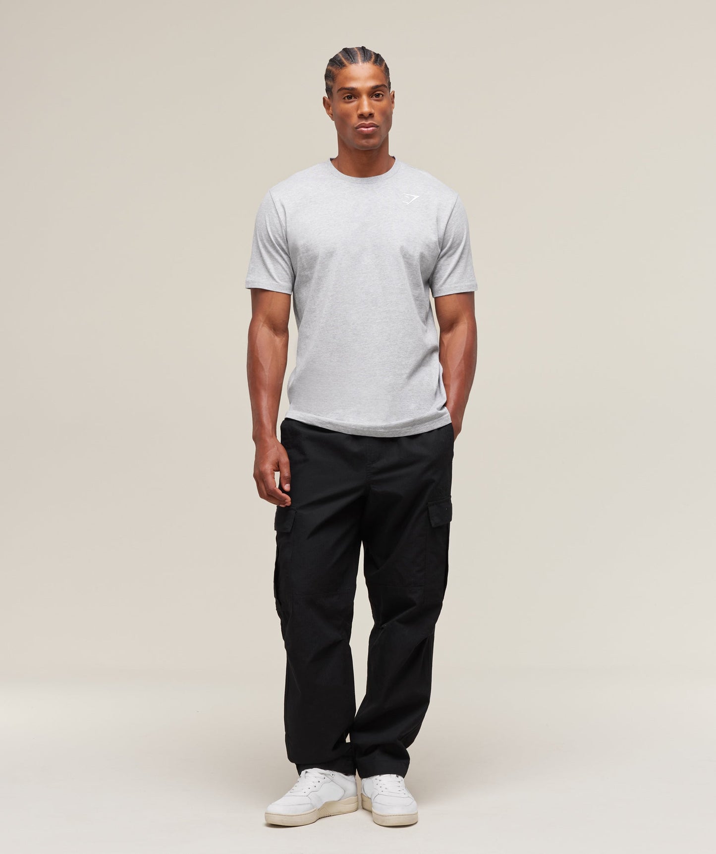 Gymshark Crest T-Shirt Light Grey Marl — Gymshark | Authentic India