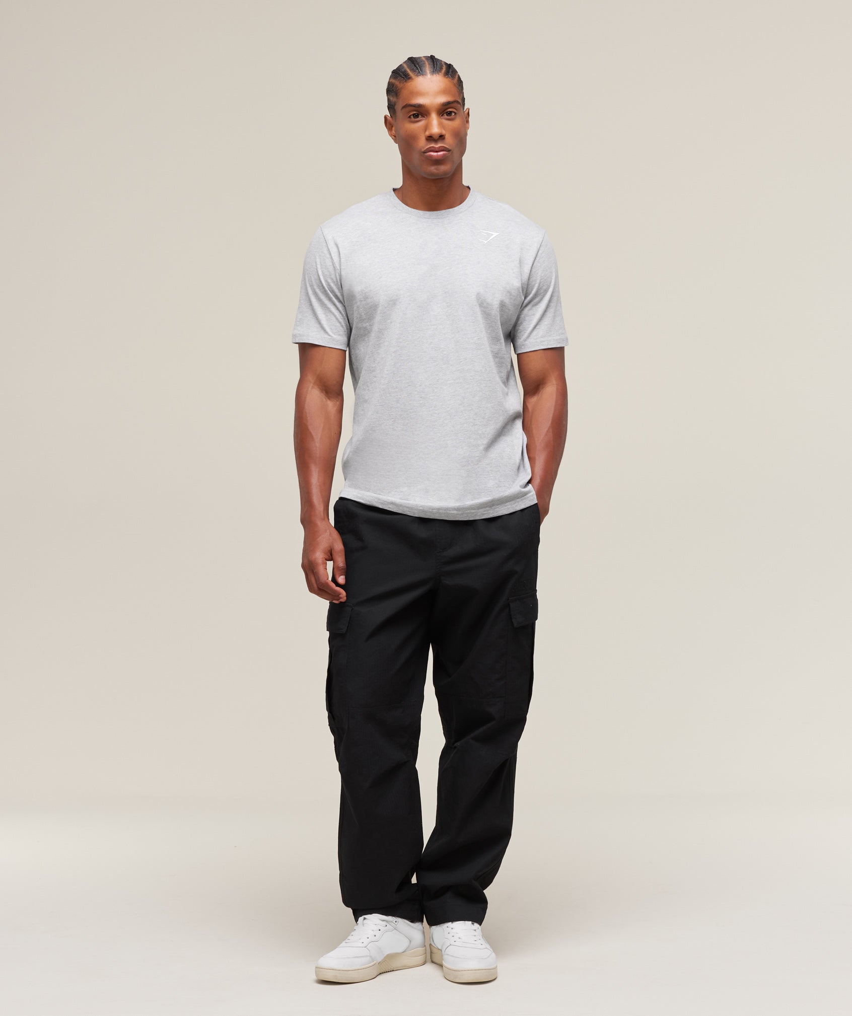 Gymshark Crest T-Shirt Light Grey Marl — Gymshark | Authentic India