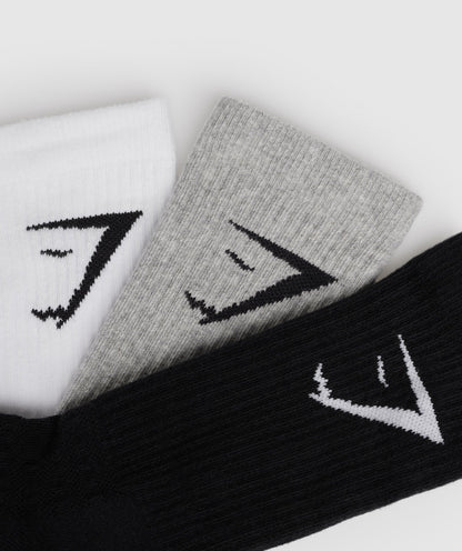 Gymshark Crew Socks 3Pk White — Gymshark | Authentic India
