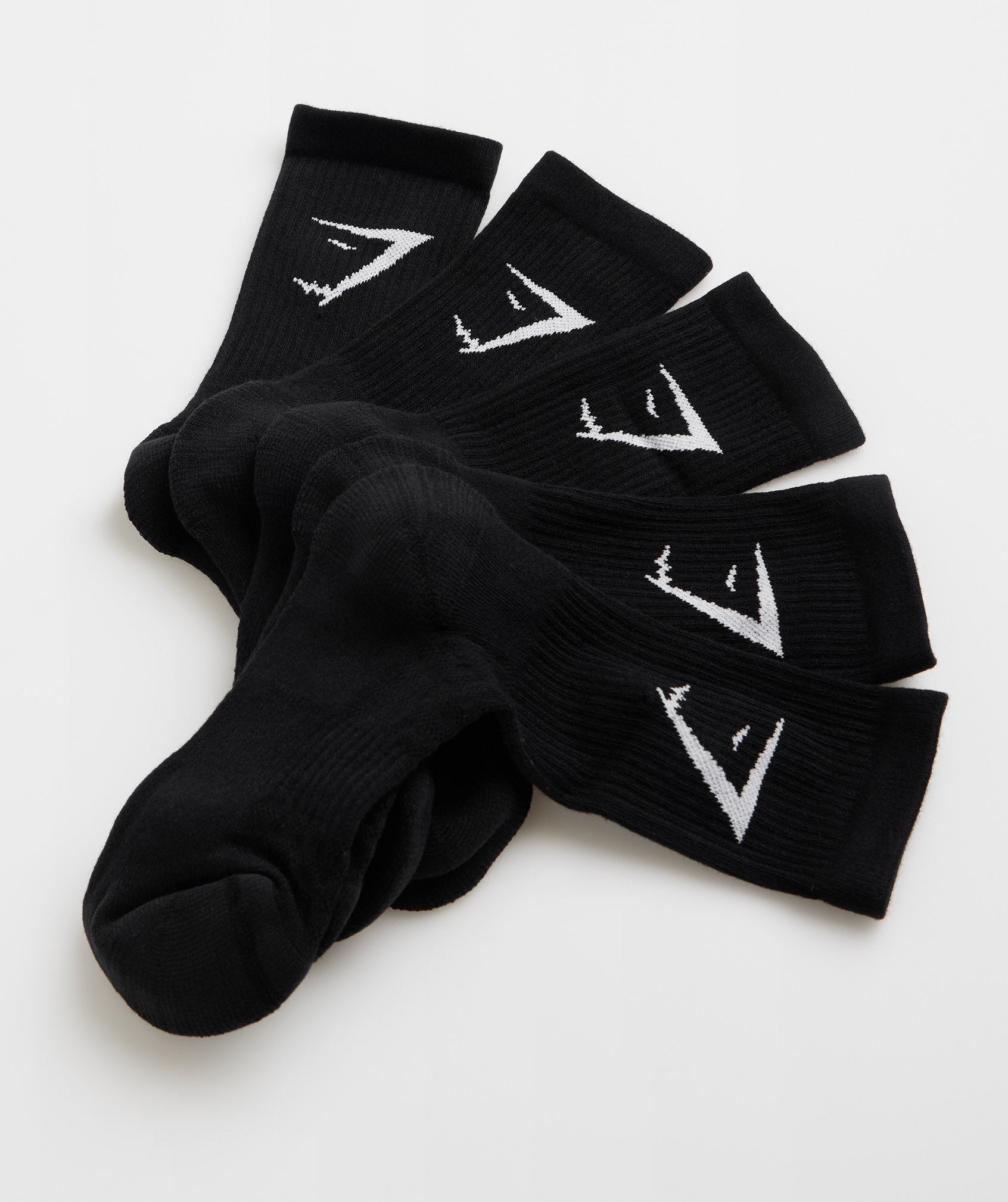 Gymshark Crew Socks 5Pk Black — Gymshark | Authentic India