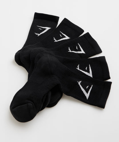 Gymshark Crew Socks 5Pk Black — Gymshark | Authentic India