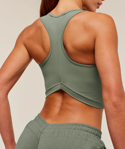 GYMSHARK Lifting Dipped Crop Tank Unit Green