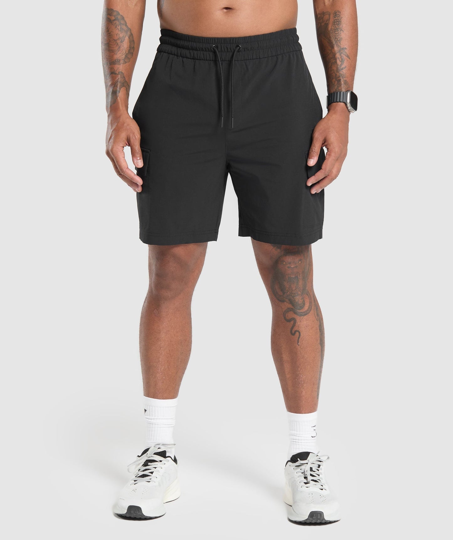 Gymshark Stretch Woven Cargo Shorts Black — Gymshark | Authentic India