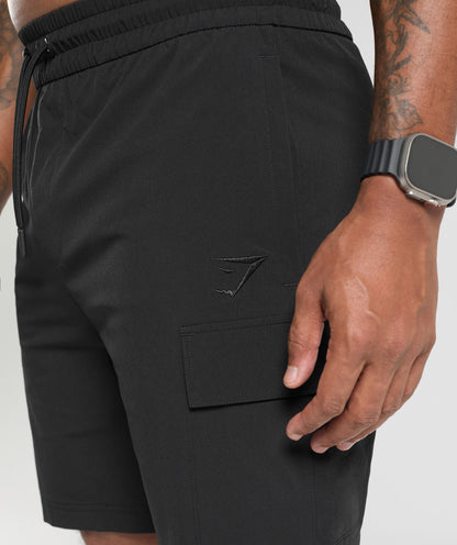 Gymshark Stretch Woven Cargo Shorts Black — Gymshark | Authentic India