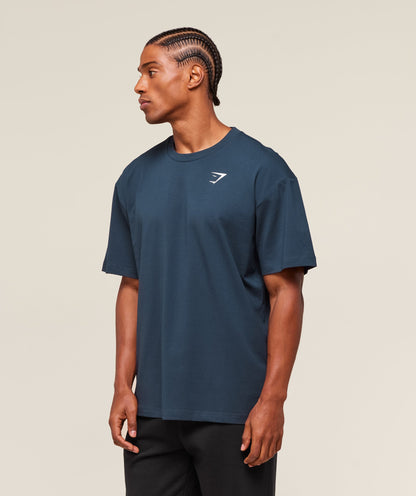 Gymshark Essential Oversized T-Shirt Navy — Gymshark | Authentic India