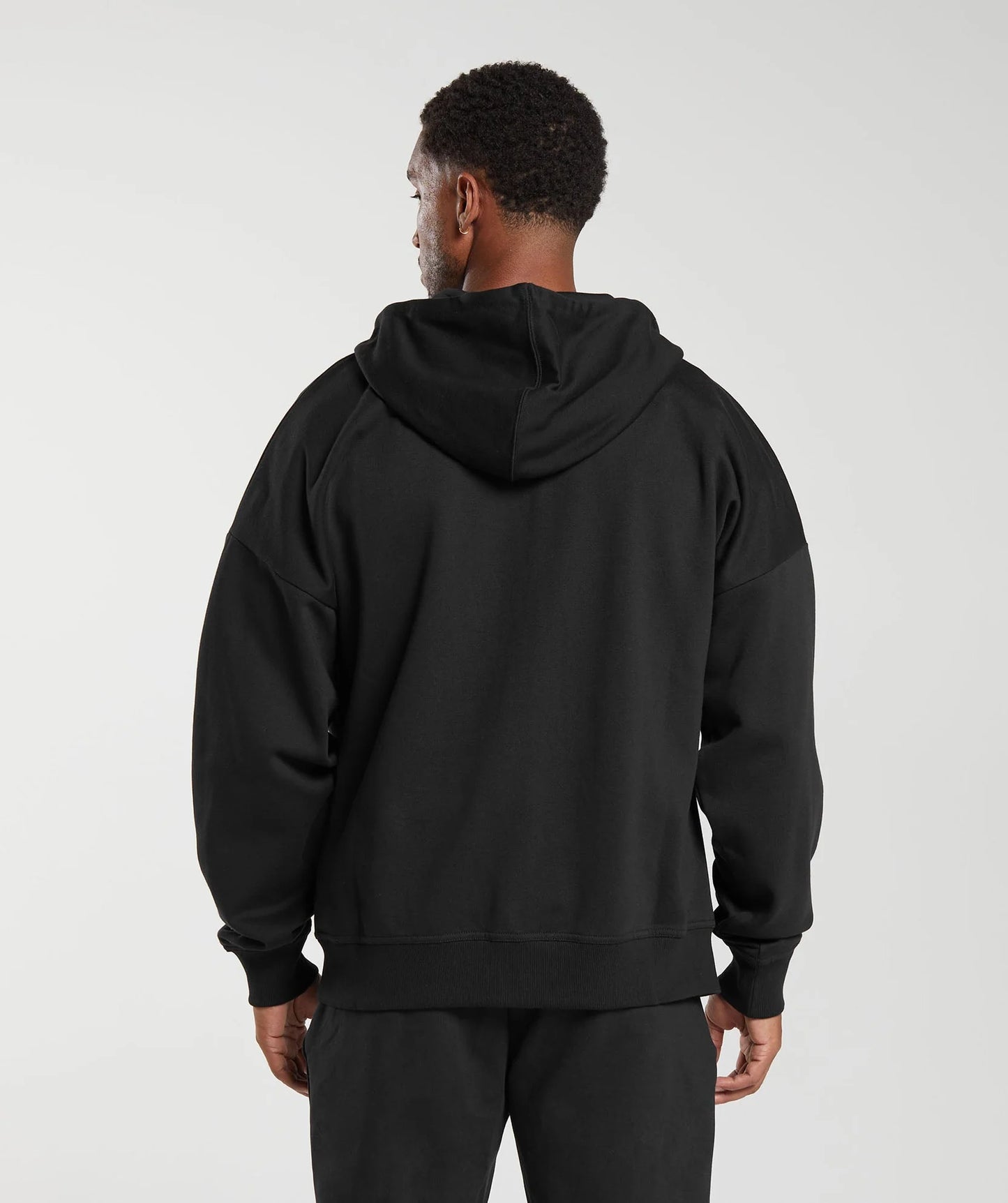 GYMSHARK Crest Oversized Zip Up Hoodie Black — Gymshark | Authentic India