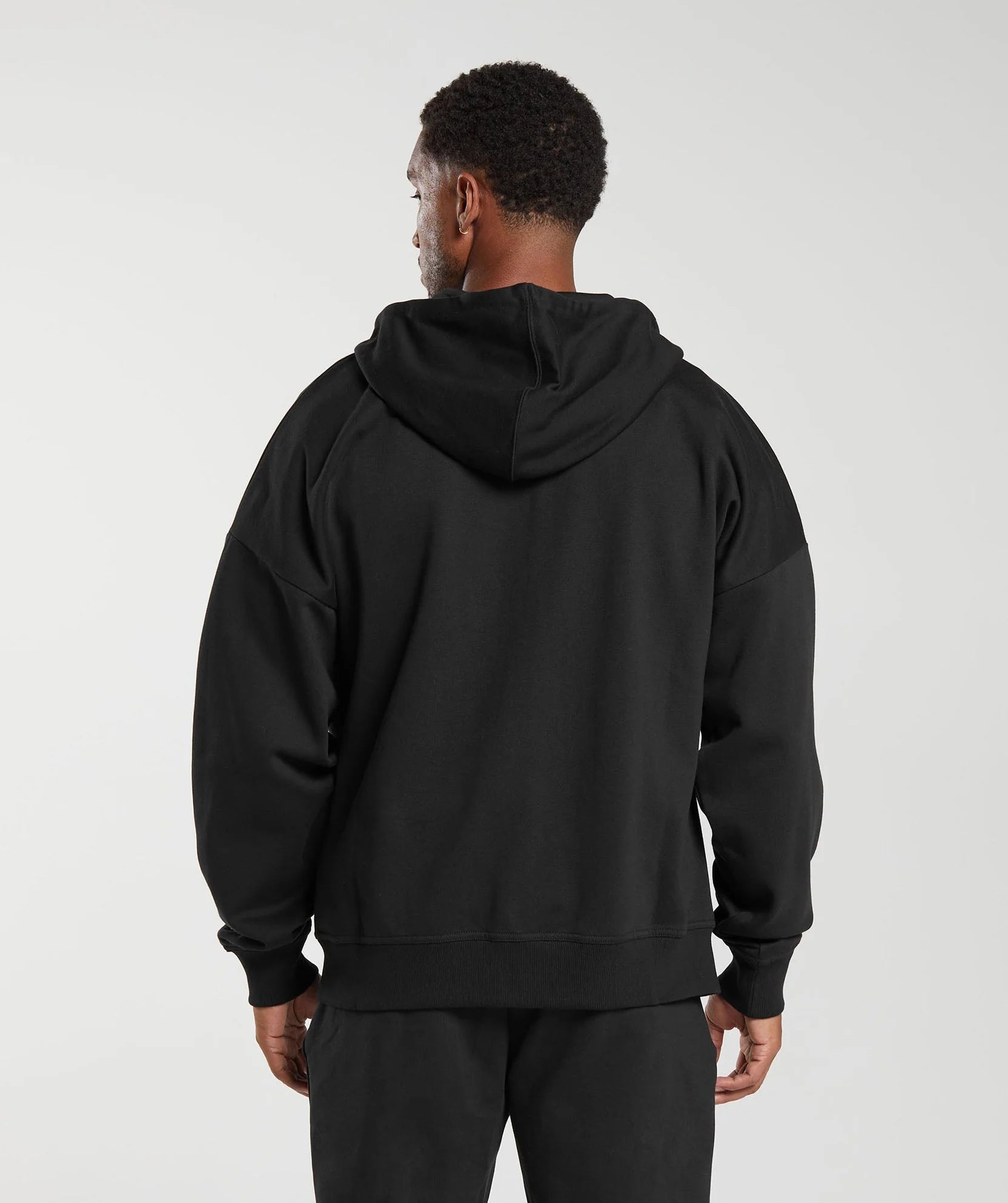 GYMSHARK Crest Oversized Zip Up Hoodie Black — Gymshark | Authentic India