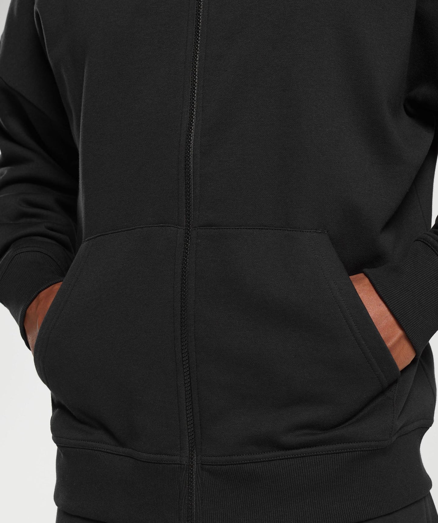 GYMSHARK Crest Oversized Zip Up Hoodie Black — Gymshark | Authentic India