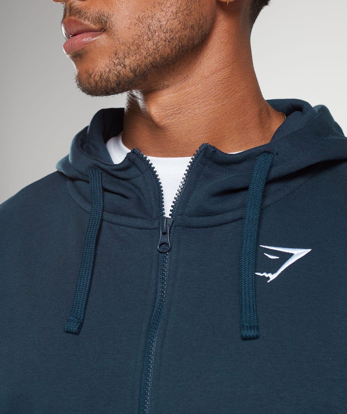 GYMSHARK Crest Oversized Zip Up Hoodie Navy — Gymshark | Authentic India