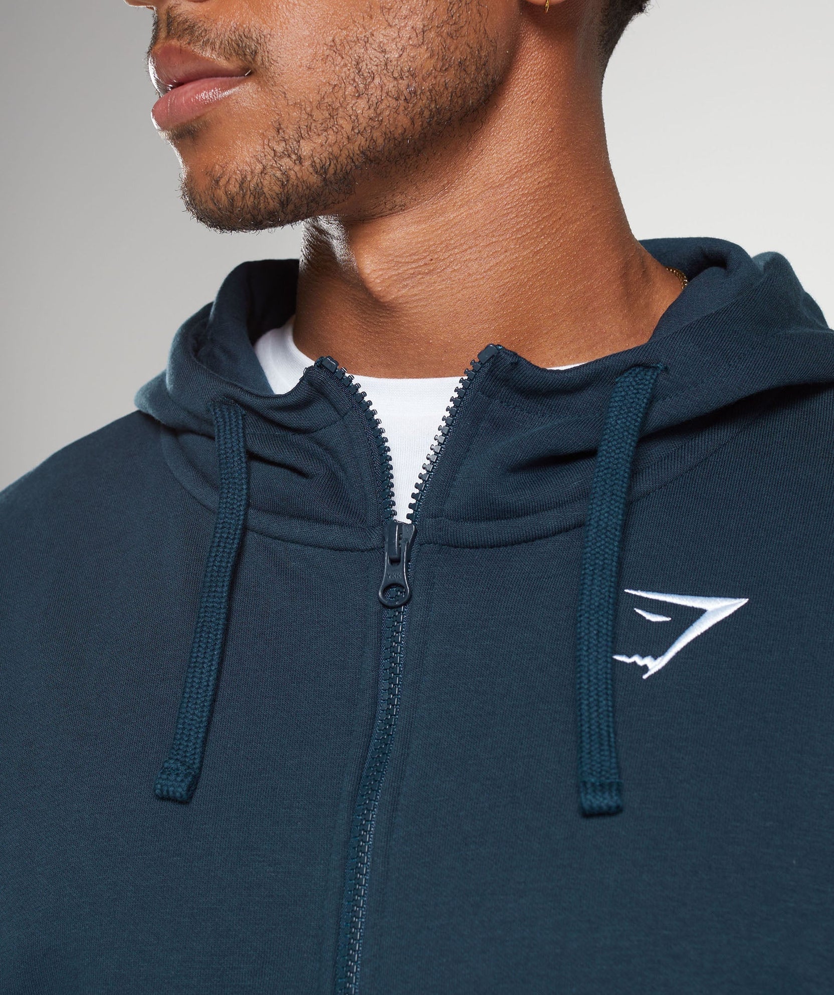 GYMSHARK Crest Oversized Zip Up Hoodie Navy — Gymshark | Authentic India