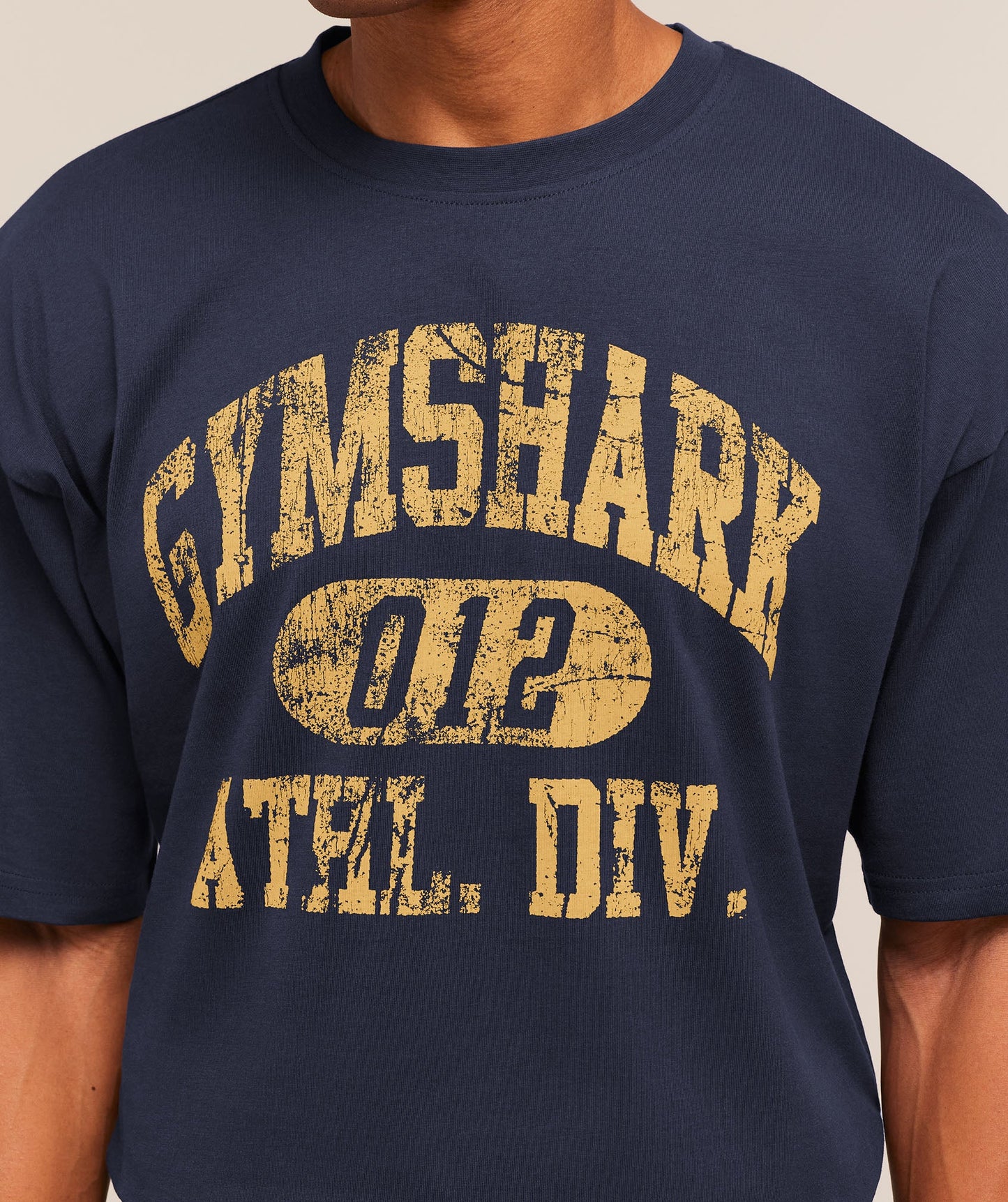 GYMSHARK Athletic Division Graphic T-Shirt Heavy Blue