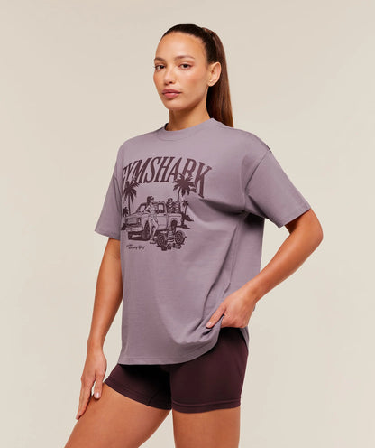 GYMSHARK Pick Up Truck Graphic Short Sleeve T-Shirt Dusk Purple