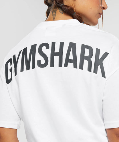 GYMSHARK Power Oversized T Shirt White — Gymshark | Authentic India