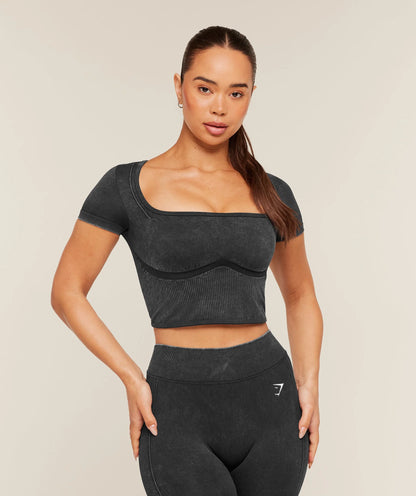 GYMSHARK Gymshark x Bratz Crop Top Black/Wash