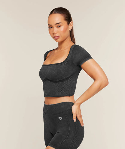 GYMSHARK Gymshark x Bratz Crop Top Black/Wash