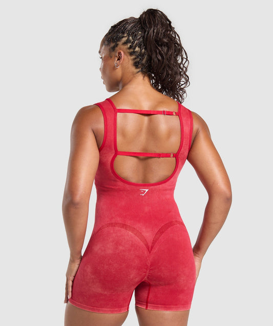 Women's Gymshark Gains Seamless All-In-One Carmine Red — Gymshark | Authentic India