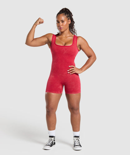 Women's Gymshark Gains Seamless All-In-One Carmine Red — Gymshark | Authentic India