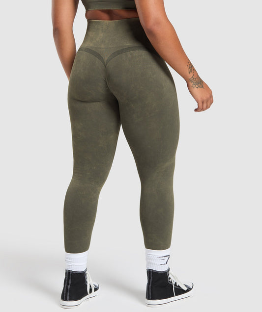 Women's Gymshark Gains Seamless Leggings Strength Green — Gymshark | Authentic India