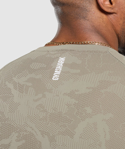 Gymshark Geo Seamless T-Shirt Linen Brown — Gymshark | Authentic India