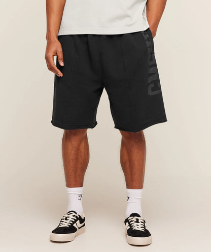 Accent Graphic Sweat Shorts Black