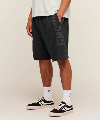 Accent Graphic Sweat Shorts Black