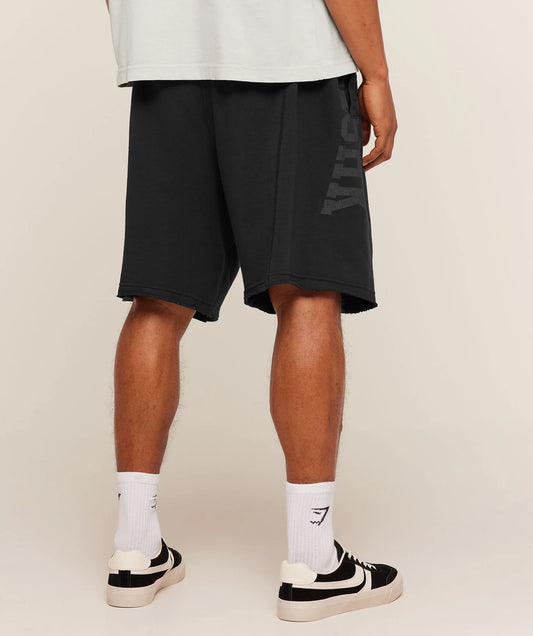 Accent Graphic Sweat Shorts Black