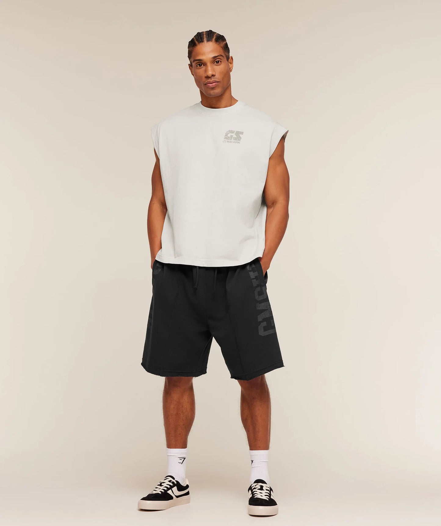 Accent Graphic Sweat Shorts Black