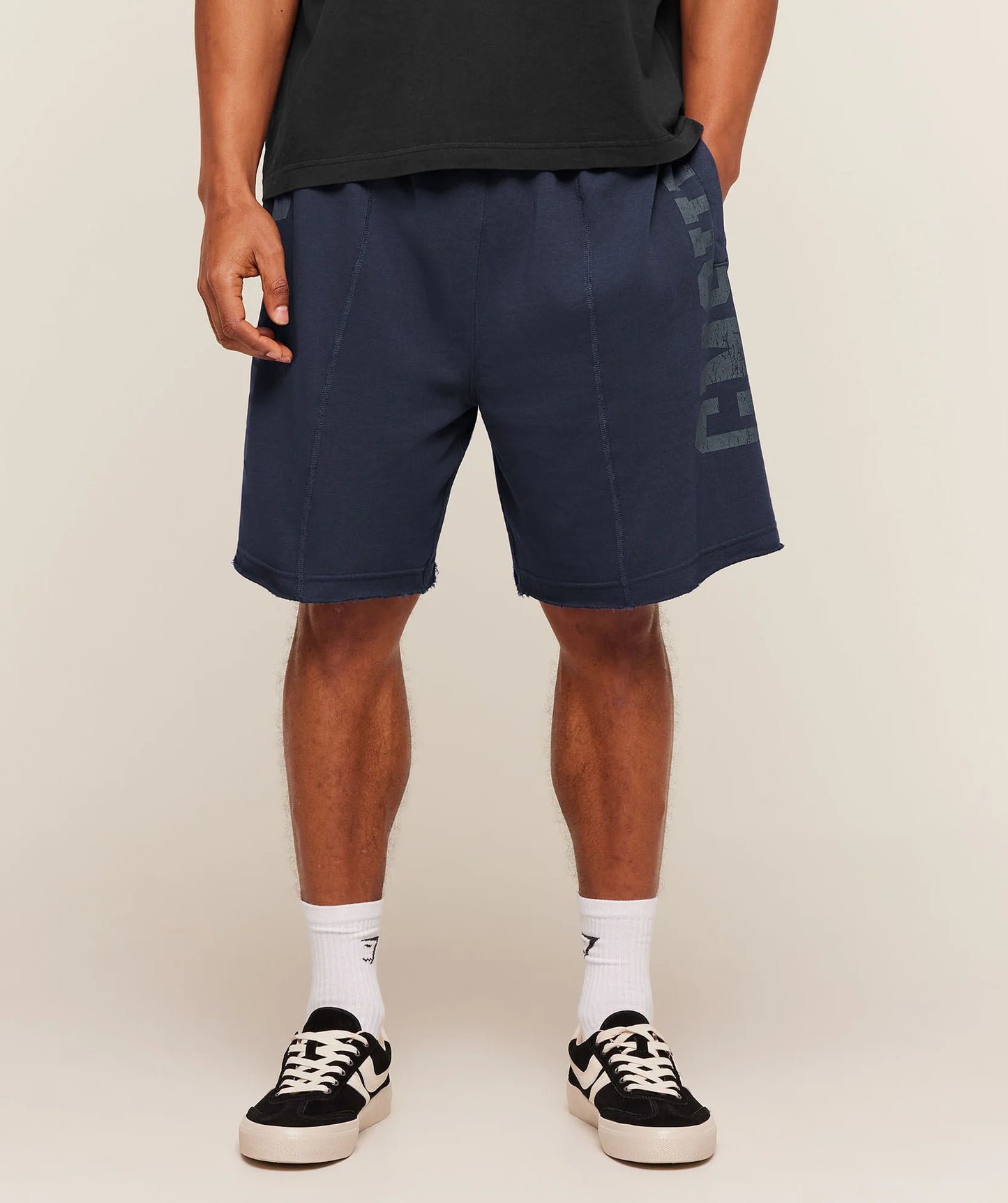 GYMSHARK Accent Graphic Sweat Shorts Heavy Blue