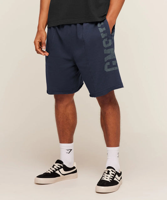 GYMSHARK Accent Graphic Sweat Shorts Heavy Blue